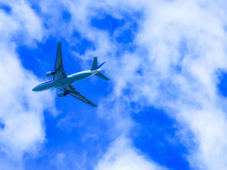 大空を飛ぶ飛行機