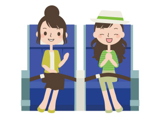パッケージツアー（団体旅行）で海外旅行へ行く女性