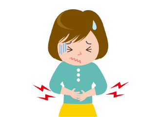 腹痛に見舞われた女性